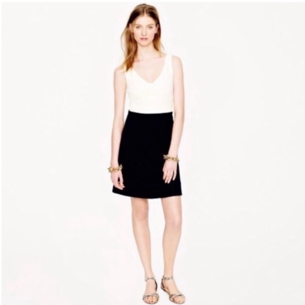 J CREW COLORBLOCK PONTE V-NECK DRESS